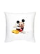 Mickey Mouse Printed Decorative Cushion White/Black/Red 16x16inch