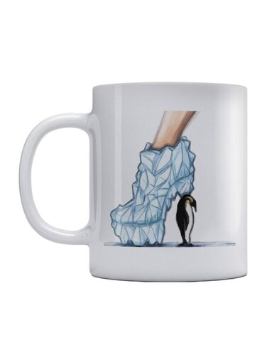 Penguin Shoes Printed Mug White/Blue/Black