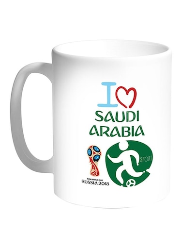 FIFA World Cup 2018 I Love Saudi Arabia Printed Coffee Mug White 11ounce