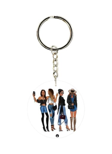 Girls Printed Dual Sided Keychain