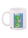 Cartoon Printed Coffee Mug White/Green/Blue 11ounce