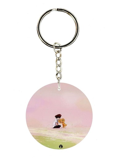 Anime Digimon Double Side Printed Keychain