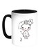 Cartoon Drawings - Rabbits Printed Coffee Mug White/Black 11ounce