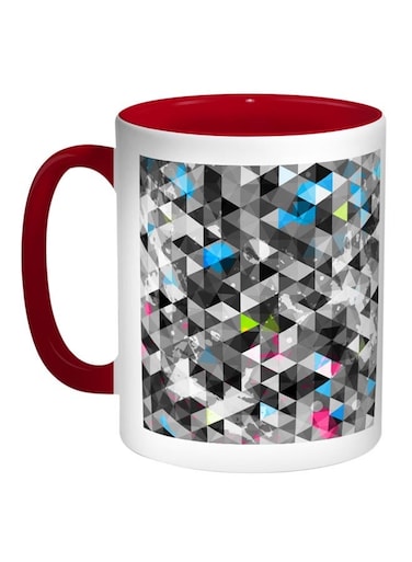 Artistic Printed Coffee Mug Red/White/Black 11ounce