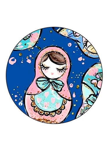 Girl Printed Fridge Magnet Multicolour