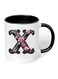 RYN&reg; Printed Ceramic Coffee Mug Gift for Coffee and Tea Lovers 11 Oz alphabet X
