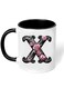 RYN&reg; Printed Ceramic Coffee Mug Gift for Coffee and Tea Lovers 11 Oz alphabet X