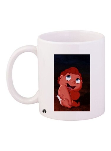 Cartoon Printed Coffee Mug White/Brown/Black 11ounce