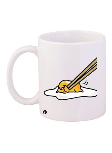 Gudetama Printed Coffee Mug White/Yellow/Black