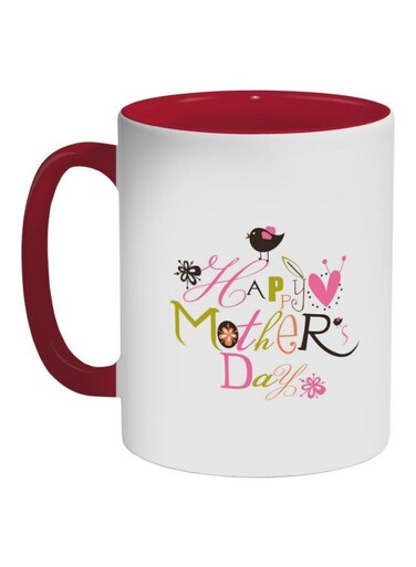 Happy Mother's Day Printed Coffee Mug Red/White/Pink 11ounce
