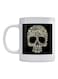 Florals Skull Printed Ceramic Coffee Mug White/Black/Brown