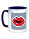 Red Lips Printed Coffee Mug Red/Blue/White