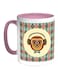 Cartoon Monkey Printed Coffee Mug Brown/Pink/Green 11ounce