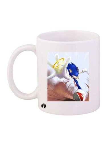 Sonic Video Game Printed Coffee Mug White/Blue/Brown