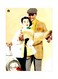 Couple Themed Metallic Plate Beige/Grey/Yellow 20x15cm