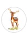 Deer Printed Fridge Magnet Round Multicolour