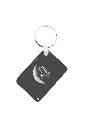 English Phrases Printed Keychain Black/White