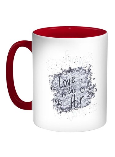 Love Is In The Air Printed Coffee Mug Red/White/Grey 11ounce