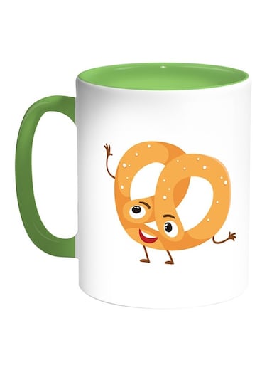 Food - Cakes With Sugar Printed Coffee Mug White/Green 11ounce