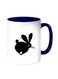 Scary Rabbit Printed Coffee Mug White Dark Blue 11 ounce
