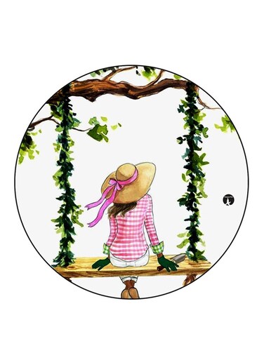Girl Printed Fridge Magnet Multicolour
