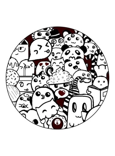 Monsters Printed Fridge Magnet White/Black