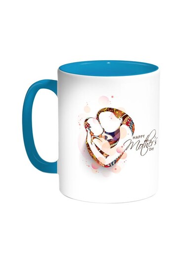 Happy Mother's Day Printed Coffee Mug Turquoise/White 11ounce