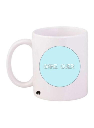 Game Over Printed Coffee Mug White/Blue