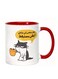Coffee Mug 11oz, Arabic "Being Awake Doesn't Mean I'll Always Be Awake" Gift for Cat Lovers Funny Present to Friends in Red