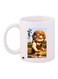Cartoon Printed Coffee Mug White/Brown/Blue 11ounce