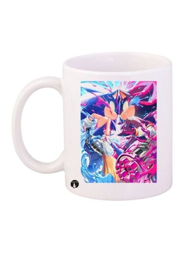Sonic Printed Coffee Mug White/Pink/Blue