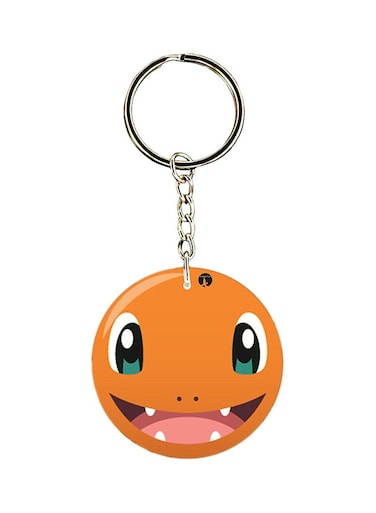 Pokemon Printed Keychain Orange/Black/Silver