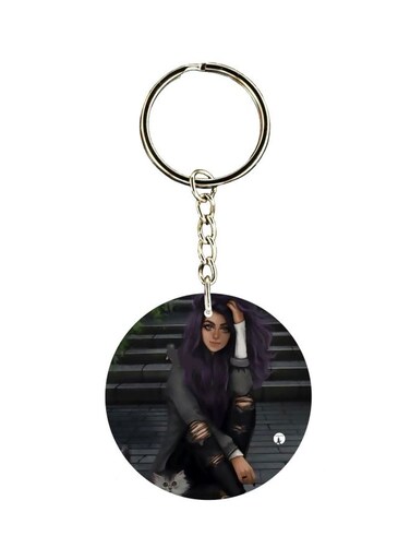 Cartoon Themed Single Sided Keychain