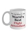 World's Best Flight Attendant Printed Ceramic Coffee Mug White/Black/Red