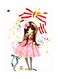 Cute Girl Themed Decorative Metallic Plate White/Pink/Brown 20x15cm
