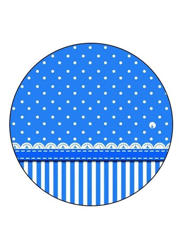 Printed Fridge Magnet Blue/White 5.5cm