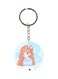 Girl Printed Double Sided Keychain