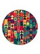 Art Printed Fridge Magnet Round Multicolour