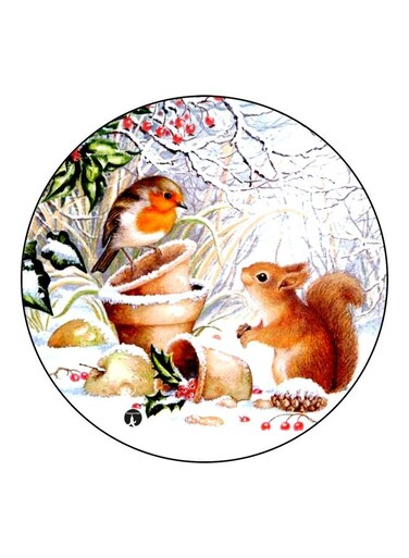 Printed Fridge Magnet White/Brown/Green 5.5cm