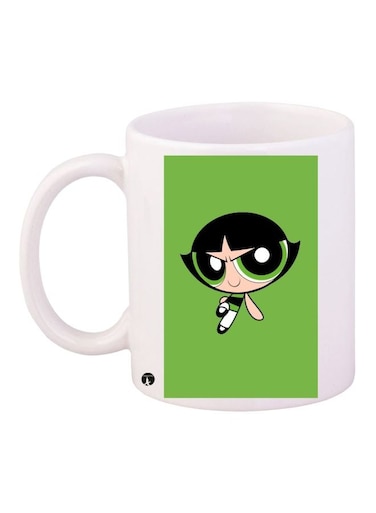 Power Puff Girl Printed Coffee Mug White/Green/Black