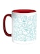 Flowers Motifs Printed Coffee Mug Blue/White/Red 11ounce