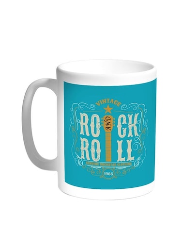 Rock And Roll Printed Coffee Mug White 11ounce