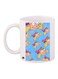 Cartoon Printed Coffee Mug White/Blue/Pink 11ounce