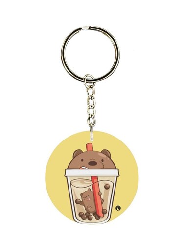 Double Sided Bear Themed Printed Keychain