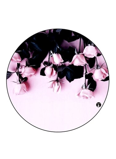 Flowers Printed Fridge Magnet Round Multicolour