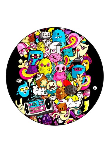 Monsters Printed Fridge Magnet Round Multicolour