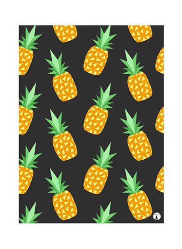 Pineapples Metal Plate Poster Multicolour 15x20centimeter