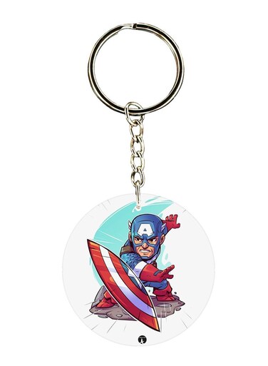 Captain America Printed Keychain