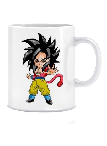 Dragon Ball Z Printed Coffee Mug White/Black/Yellow Standard