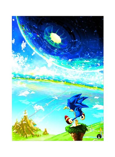Video Game Sonic Metal Plate Poster Multicolour 15 x 20cm